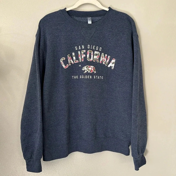 Oversized San Diego California “ Golden State “ Floral Crew Neck Sweatshirt - Picture 1 of 5